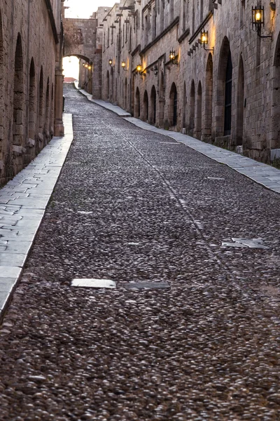 Eski kasaba sokaklar ve Binalar, Rhodes Yunanistan — Stok fotoğraf