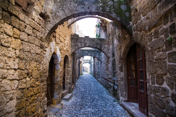 Oude stad straten, Rhodes Greece — Stockfoto