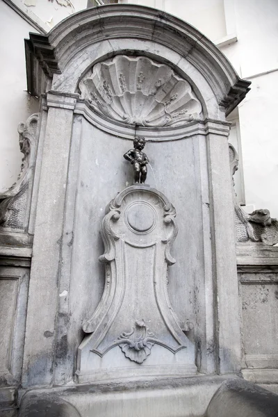 Fontanna Manneken Pis przez Duquesnoy, Bruksela — Zdjęcie stockowe