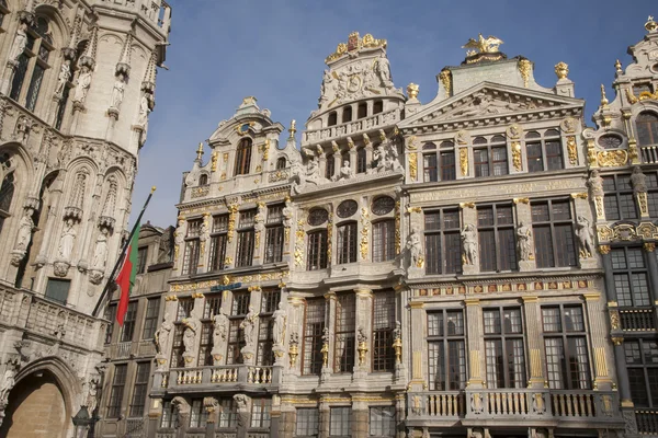 Gran Place Facades - Piazza principale; Bruxelles — Foto Stock