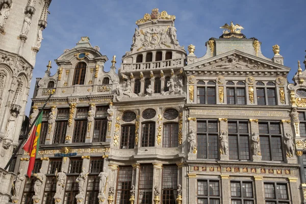 Gran Place Facades - Piazza principale; Bruxelles — Foto Stock