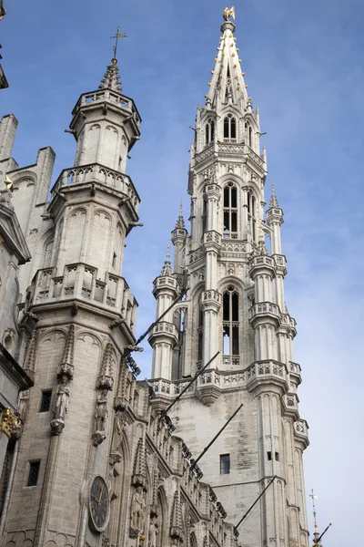 Věž radnice, Gran místo - hlavní náměstí, Brusel — Stock fotografie
