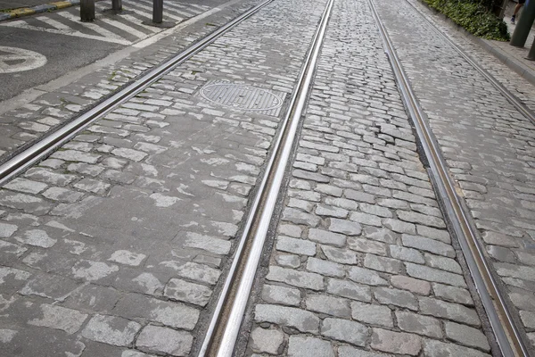 Tram Track in Brussels; Belgium — Stock Photo, Image