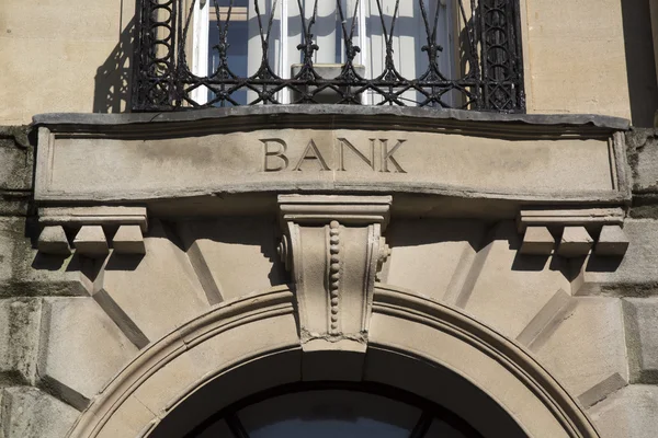 Bank teken op muur — Stockfoto