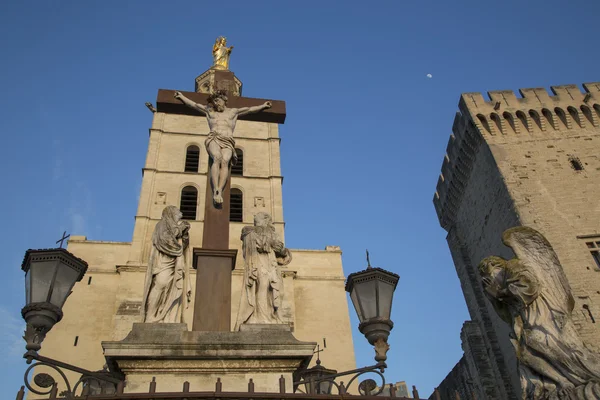 Cattedrale di Avignone e Palazzo dei Papi — Foto Stock