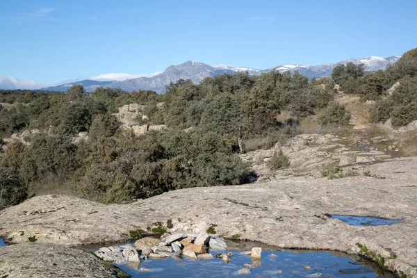 Rock Water Guadarrama Mountain Range Madrid Espanha — Fotografia de Stock