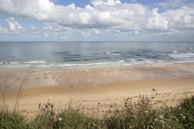 Langre Sahili 'nin inanılmaz manzarası; Santander; Cantabria; İspanya