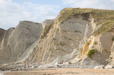 Kayalıklar ve Plaj Portio, Santander, Cantabria, İspanya