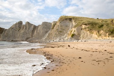 Kayalıklar, Sahil ve Plaj Portio, Santander, Cantabria, İspanya