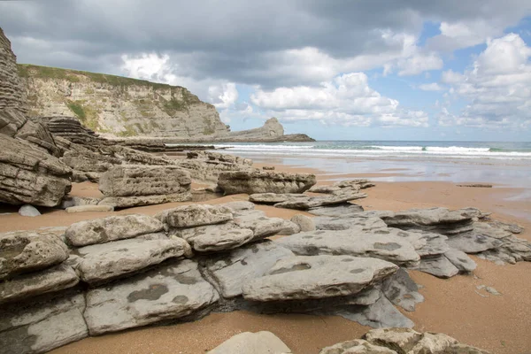 Cliffs Langre Beach Santander Cantabria Espanha — Fotografia de Stock