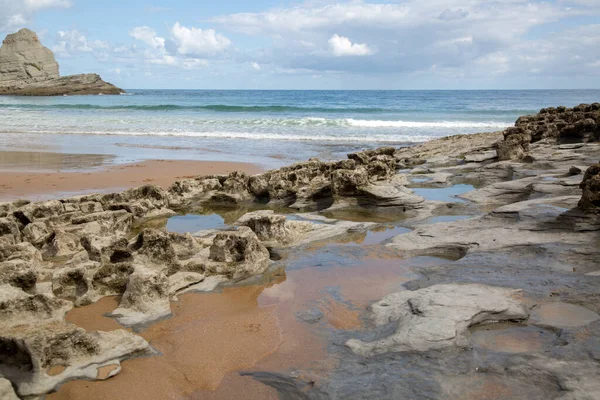 Rochers Falaise Sur Langre Beach Santander Cantabrie Espagne — Photo