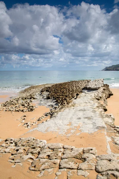 Formação Pedra Praia Langre Santander Cantábria Espanha — Fotografia de Stock