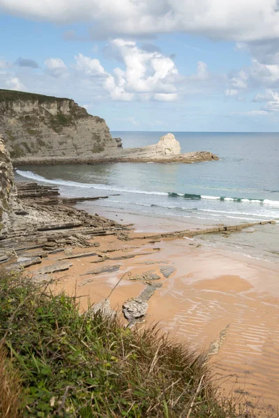 Vista Langre Beach Rocks Santander Cantabria Espanha — Fotografia de Stock