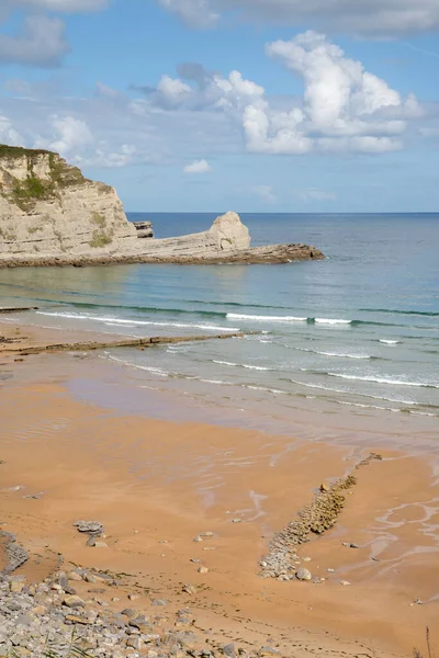 Άποψη Των Βράχων Στο Langre Beach Santander Cantabria Ισπανία — Φωτογραφία Αρχείου