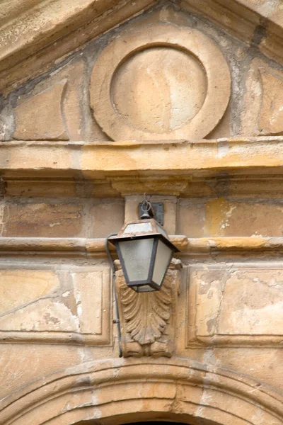 Lamp Closeup Old Church Entrance — Stock Fotó