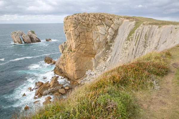 Küste Und Klippen Portio Beach Santander Kantabrien Spanien — Stockfoto