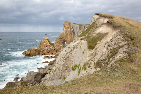 Coastline Cliffs Portio Beach Santander Cantabria Spain — Stock Fotó