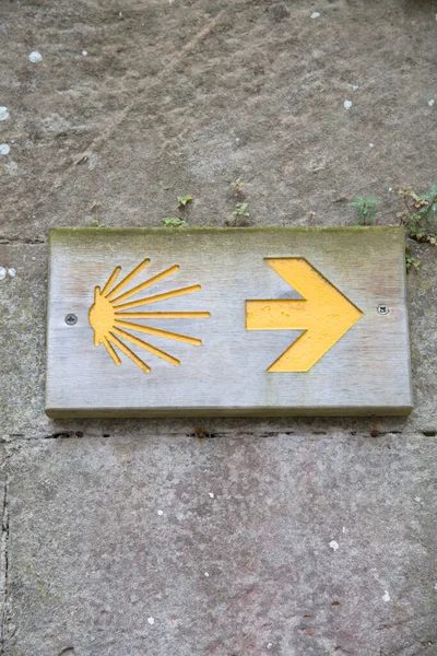 Camino Santiago Way Sign Comillas Κανταβρία Ισπανία — Φωτογραφία Αρχείου