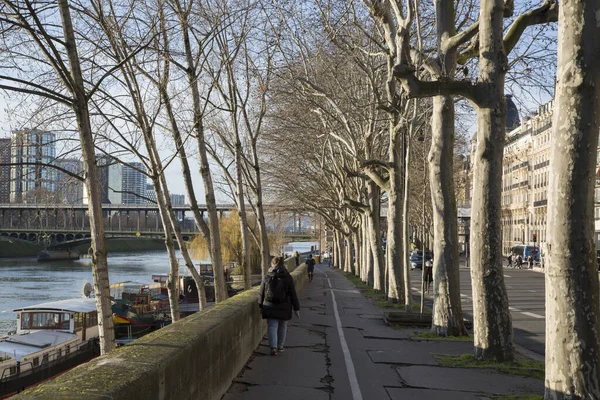 Banco Rio Sena Ponte Bir Hakeim Paris França — Fotografia de Stock