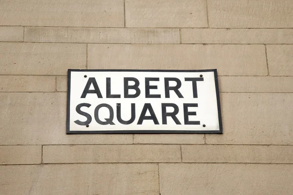 Albert square straßenschild, manchester — Stockfoto