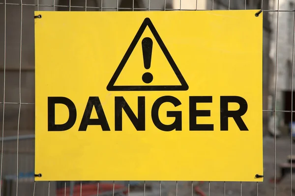 Yellow Danger Sign — Stock Photo, Image