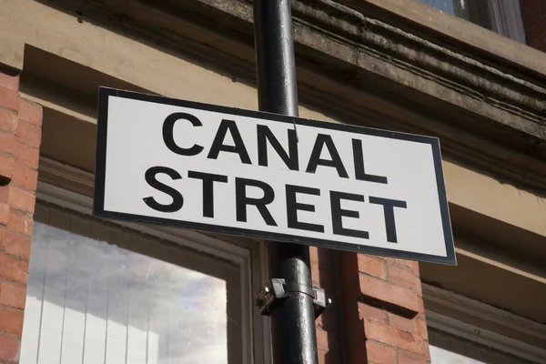 Kanal Straßenschild, Manchester — Stockfoto