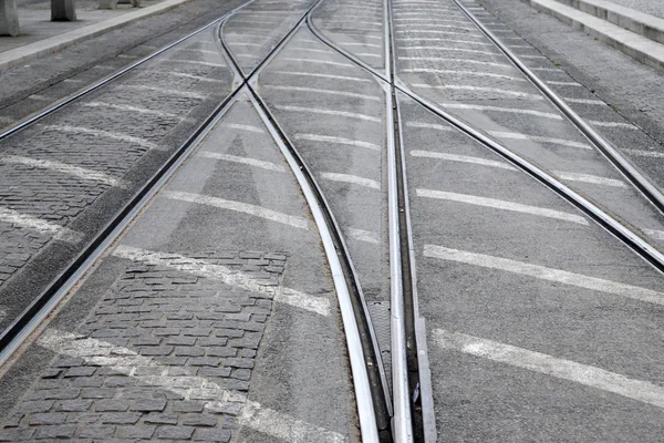 Tram Tracks in Dublin Royalty Free Stock Photos