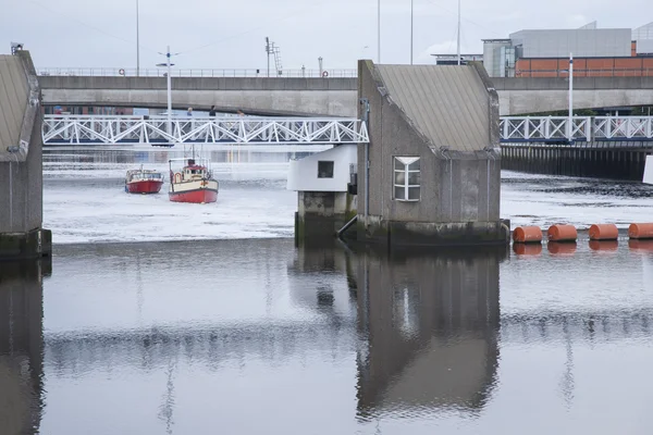 Lagan Weir, Rio Logan, Belfast — Fotografia de Stock