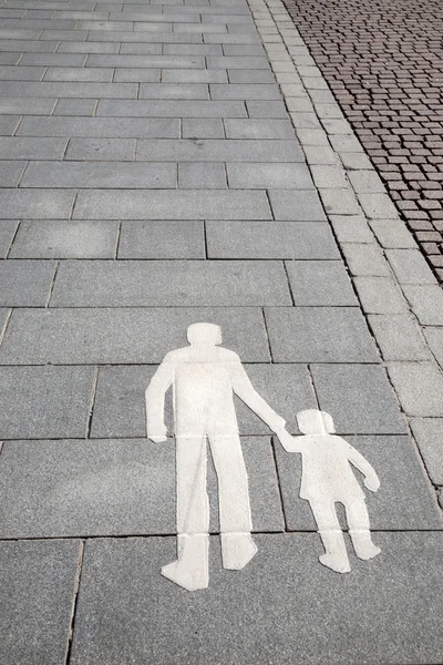 Fußgängerschild auf Straße in Helsinki — Stockfoto