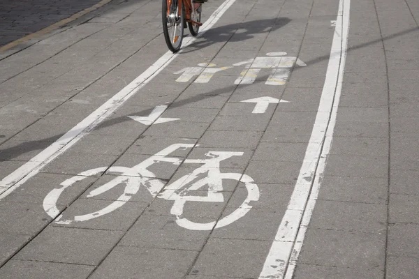 Cartel de bicicleta y carril peatonal — Foto de Stock