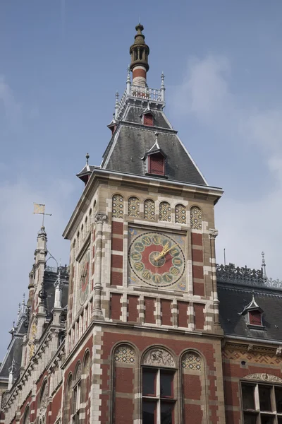 Facade of Central Station, Amsterdam, Holland — Stock Photo, Image