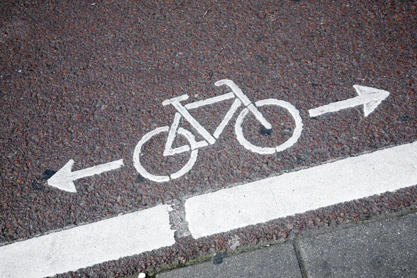 Bike Lane Symbol i Amsterdam — Stockfoto