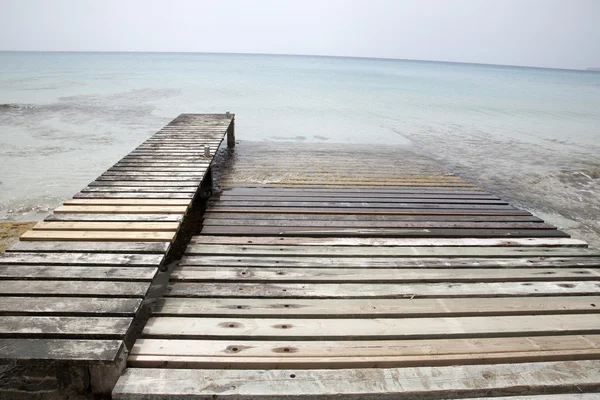 İskele ve İskelesi, Valencians Beach, Formentera — Stok fotoğraf