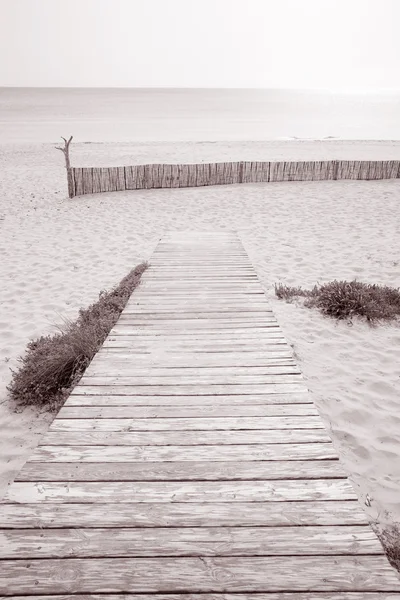 Foopath Valencians Beach, Formentera, Balear Adası, İspanya — Stok fotoğraf
