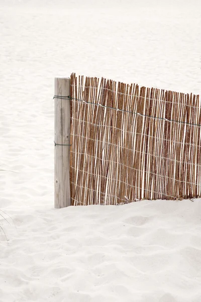 Ξύλινη θέση στην Saona παραλία του όρμου, Φορμεντέρα — Φωτογραφία Αρχείου