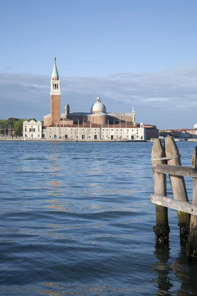 San Giorgio Maggiore Church and Pier, Venice — Stock Photo, Image