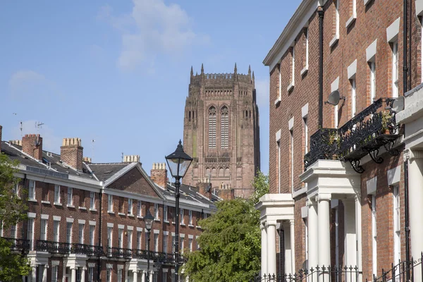 Anglican Cathedral and Local Streets — Stock Photo, Image