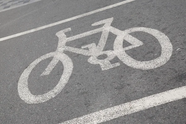 Bike Sign in City — Stock Photo, Image