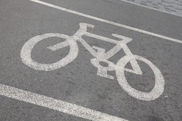 Fahrradschild in der Stadt — Stockfoto