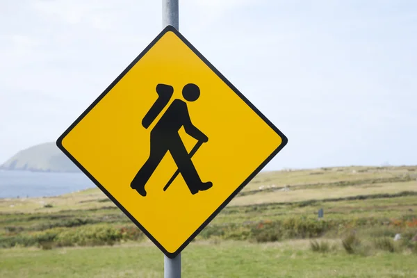 Gele Hiking teken — Stockfoto