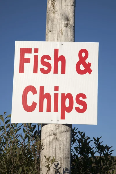 Vis en chips teken — Stockfoto