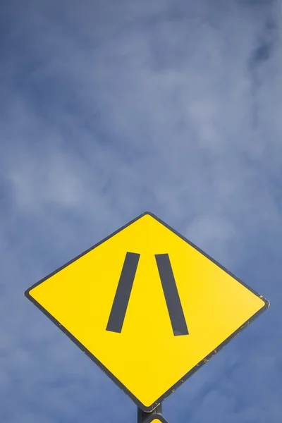 Road Narrowing Sign — Stock Photo, Image