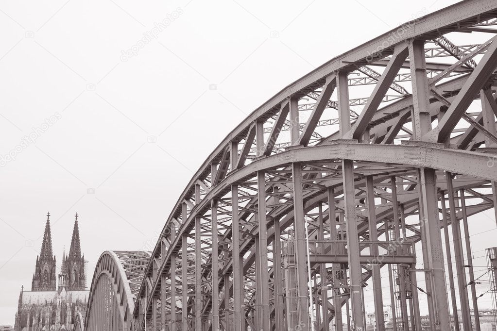 Hohenzollernbrucke Railway Bridge and Cathedral, Cologne