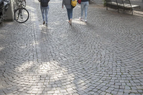 Kopfsteinpflaster Straße Hintergrund, Köln — Stockfoto