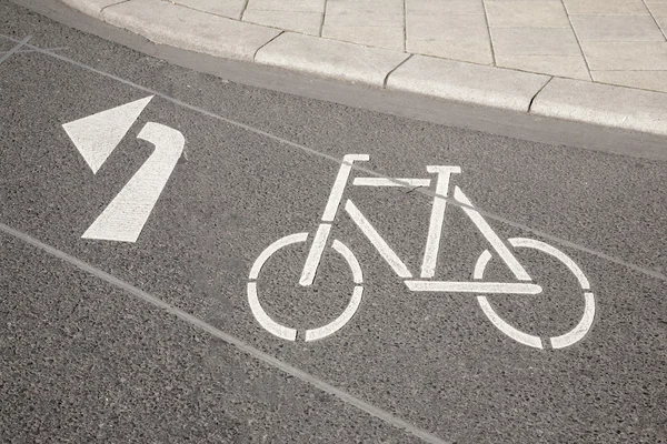 Símbolo de carril bici y flecha, Colonia — Foto de Stock