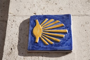 Camino de Santiago işareti mavi; Burgos