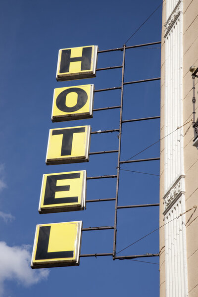 Yellow Hotel Sign