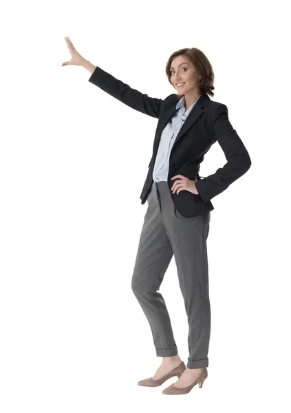 Business woman holding arm up — Stock Photo, Image