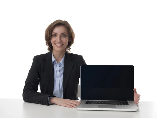 Üzleti nő laptop — Stock Fotó