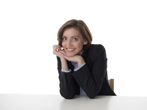 Mujer de negocios en traje negro — Foto de Stock